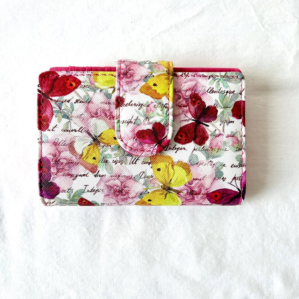 MUNDI S&P Indexer Floral Flurry Wallet with Kiss Lock Compartment, RFID, NWTS